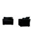  Ensemble de 2 chaises d'appoint en chenille, fauteuils modulaires rembourrés avec coussins, noir-1773058265