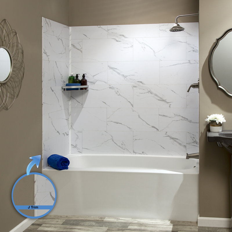 Palisade 94in. J-Trim, Carrara Marble