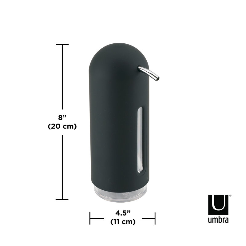 Black Soft-Touch Penguin Soap Dispenser with Window