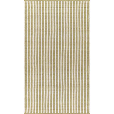 Acerra Green Hand-Woven Striped Outdoor Rug