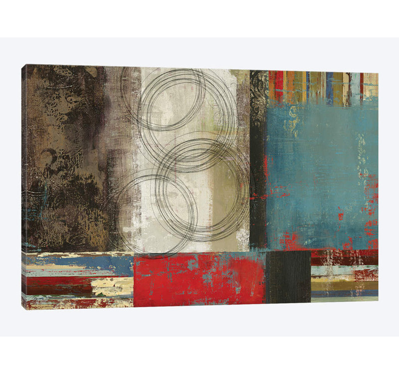 «Spheres and Stripes», impression sur toile, H 12 po x l 18 po x P 1,5 po, Toile tendue, Pas de tapis
