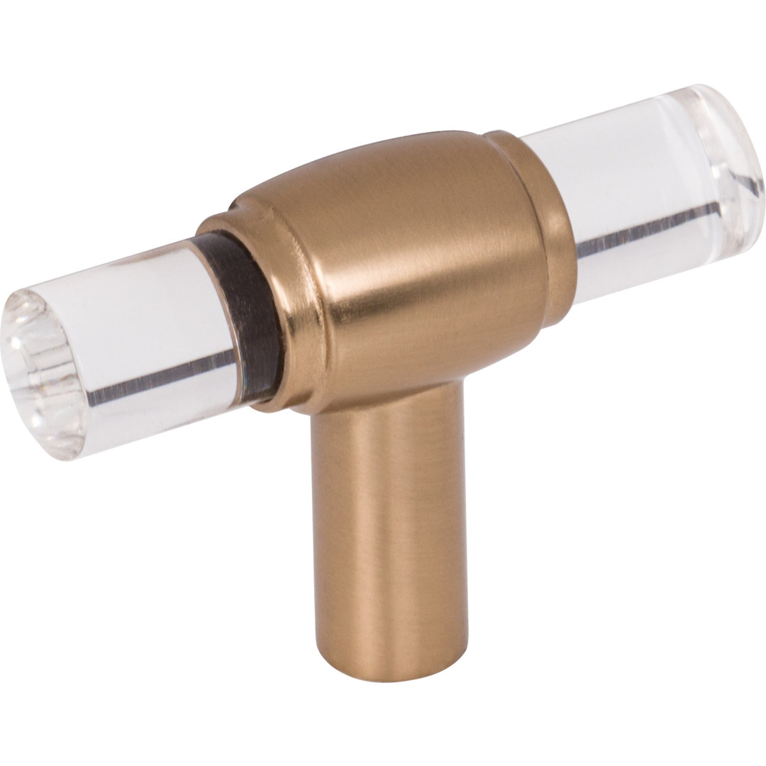 2" Matte Black Carmen Cabinet "T" Knob Jeffrey Alexander 