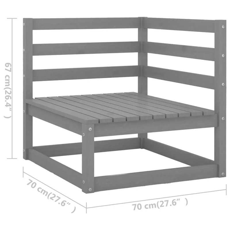 Dyma Solid Wood 7 - Person Seating Group, Grey