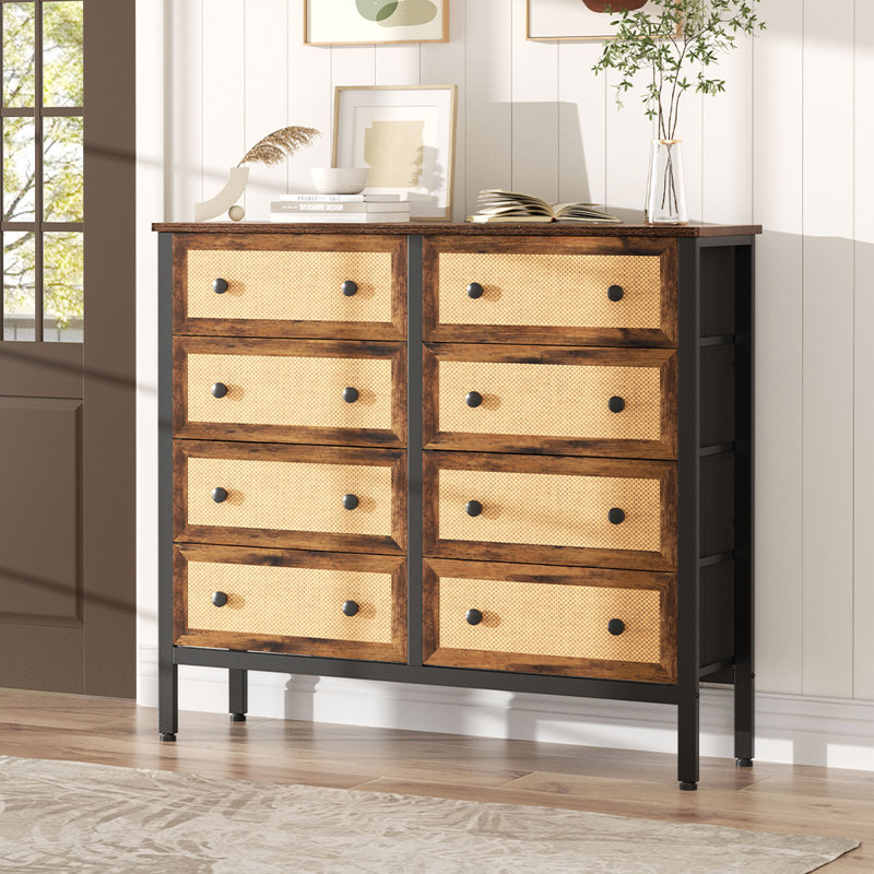 Adryon Steel 120cm W 8 - Drawer Chest of Drawers