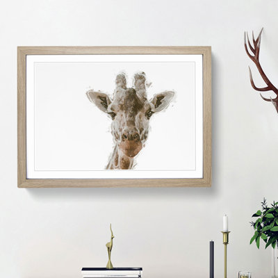 Curious Giraffe in Abstract - Picture Frame Graphic Art Print