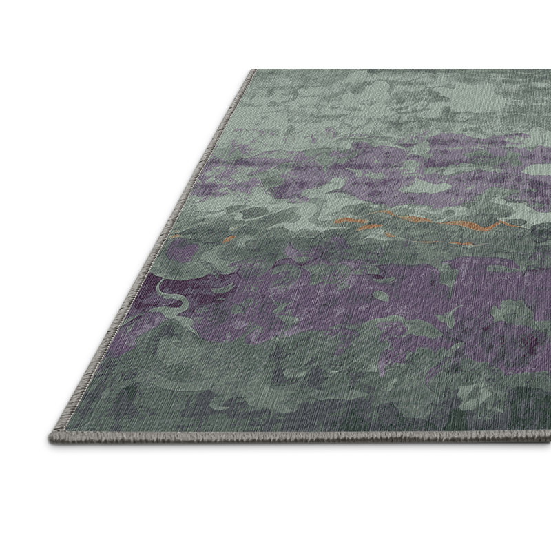 Tapis gris lavable à la machine, Rond 6 pi