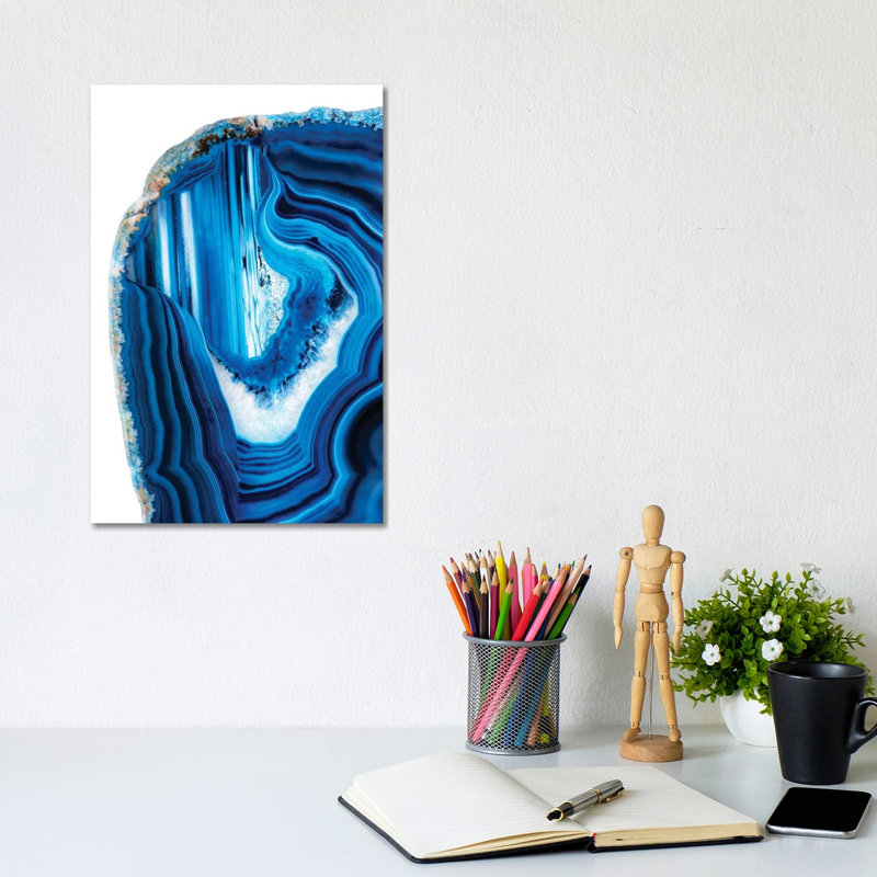 Blue Agate by Philippe Hugonnard - Wrapped Canvas Gallery-Wrapped Canvas Giclée, 20.32 cm H x 30.48 cm W