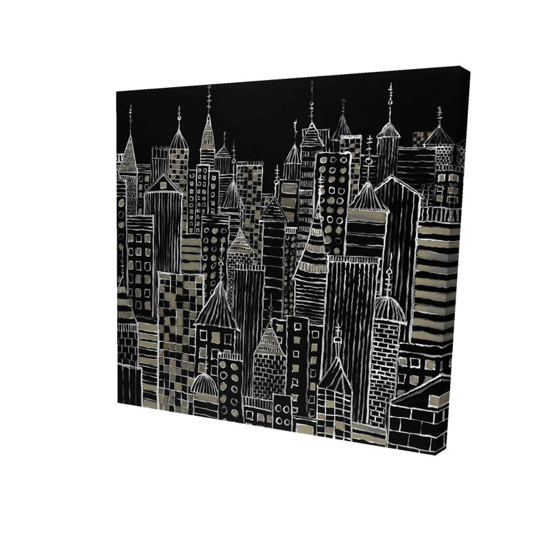 Toile illustrative City Towers | Décoration de salon, H 8 po x l 8 po