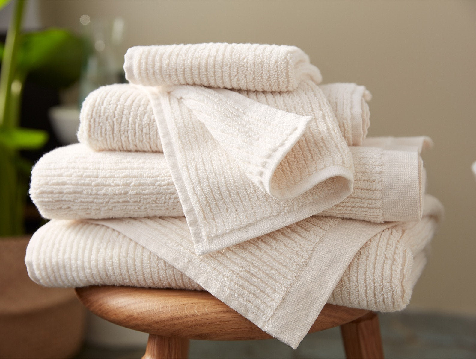 Temescal 6-Piece Organic Cotton Towel Set, Undyed, Bath Towel