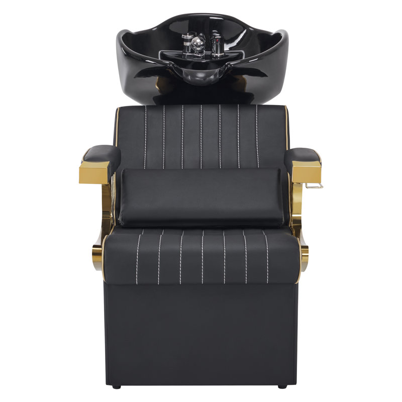 Yuliett Backwash Shampoo Station barber Chair and Bowl, Tilting Porcelain Ceramic Basin Sink