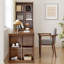 Bureau rectangulaire en bois massif brun noisette-109304983