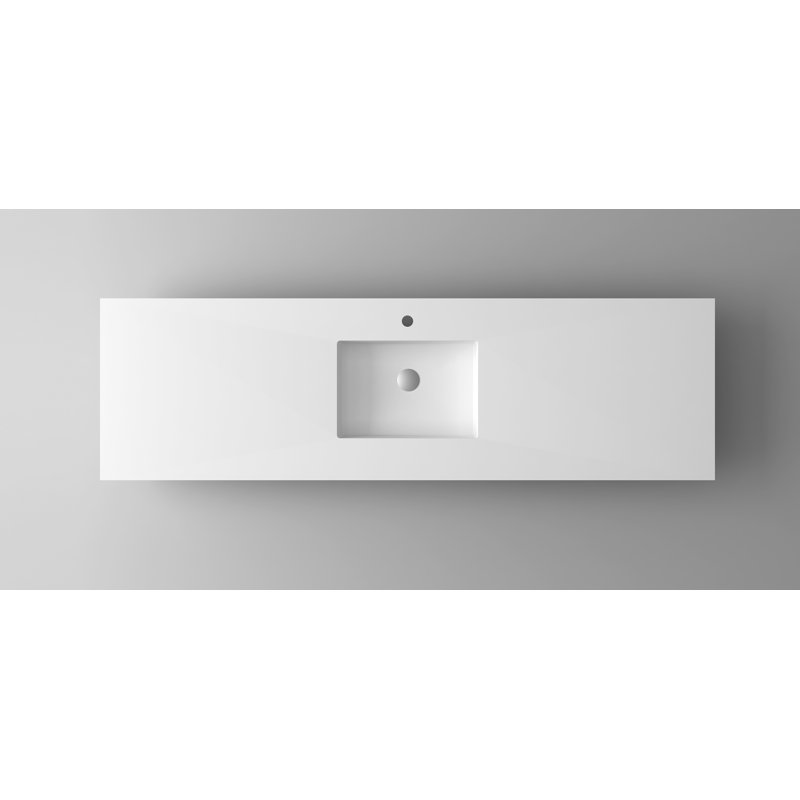 Dessus de salle de bain simple 72 po meuble-lavabo, Blanc mat