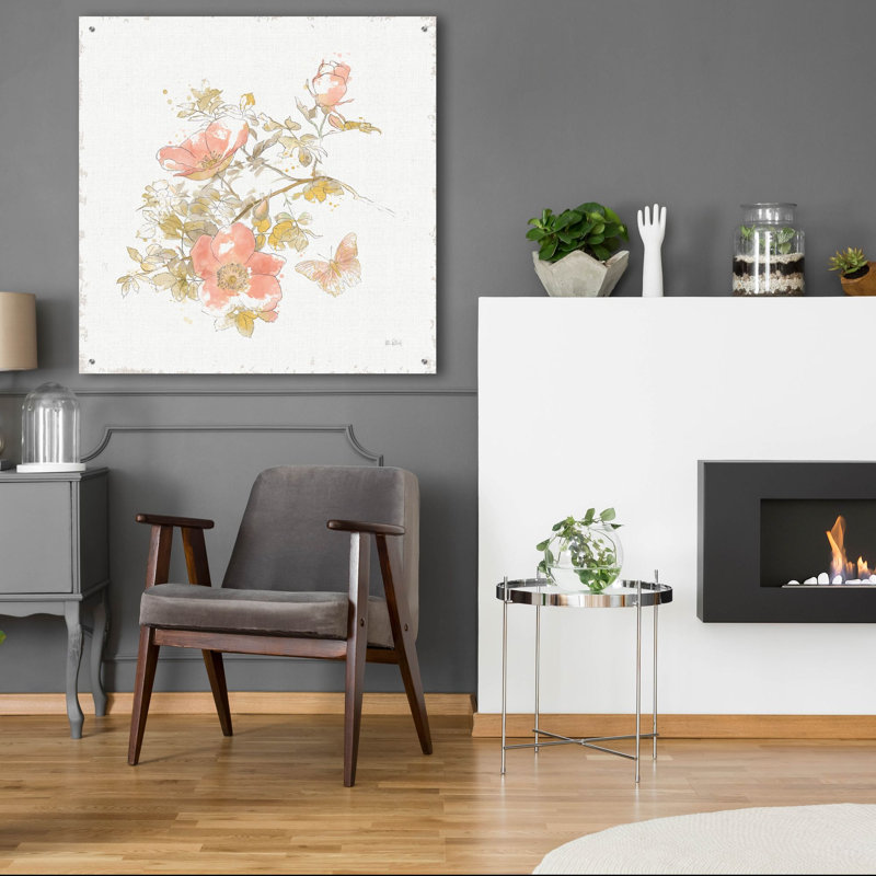 Art mural en verre Watery Blooms 4 'par Katie pertiet, H 36 po x l 36 po x P 0,2 po