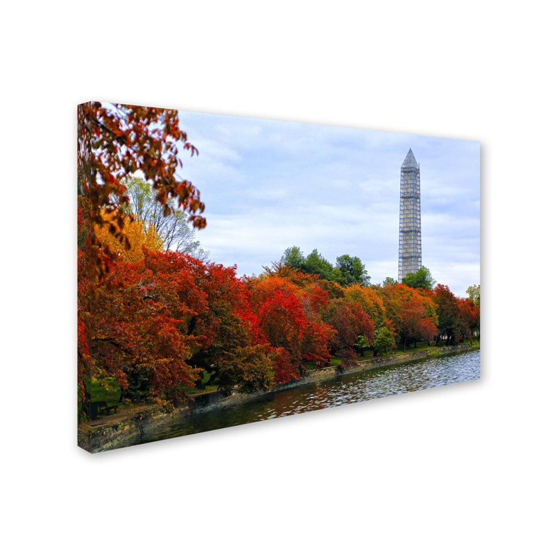 'Tidal Basin Autumn 2 Photographic Print on Wrapped Canvas, 22" H x 32" W x 2" D