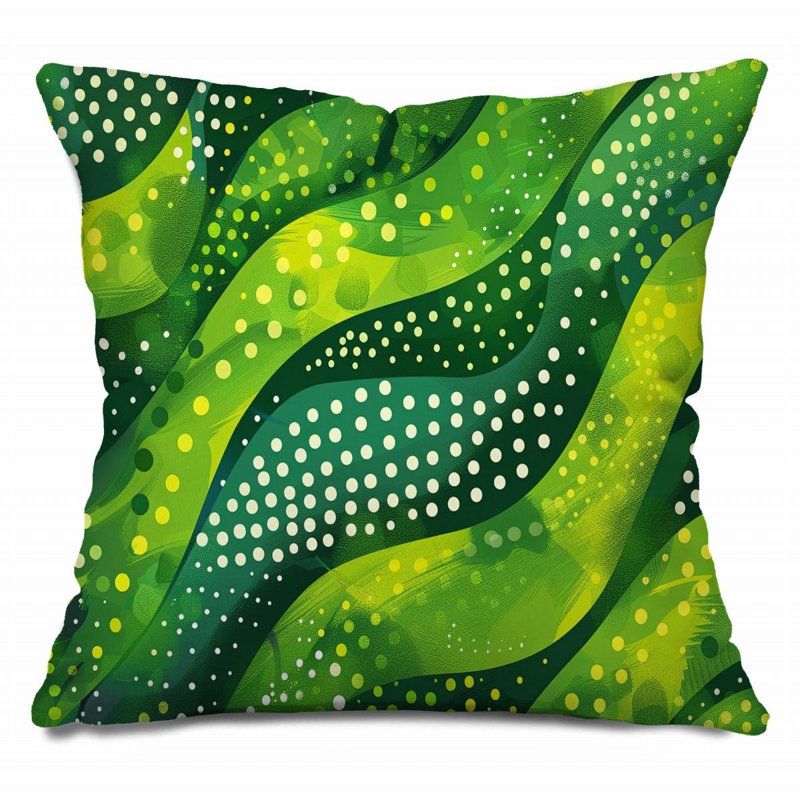 Coussin abstrait en coton à motif abstrait, H 26 po x l 26 po