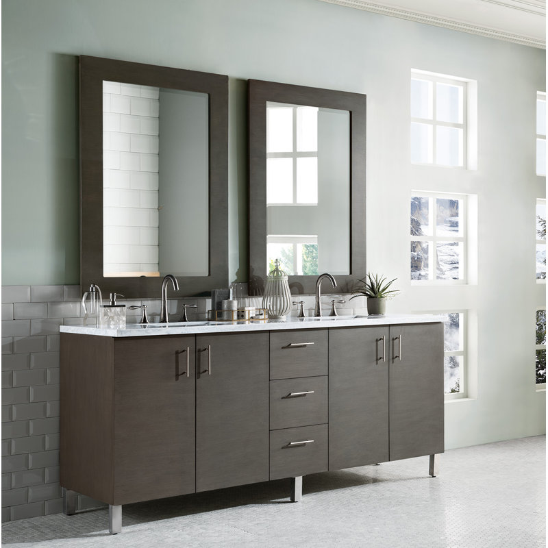 Metropolitan 72'' W Double Vanity, Eternal Jasmine Pearl, Silver Oak
