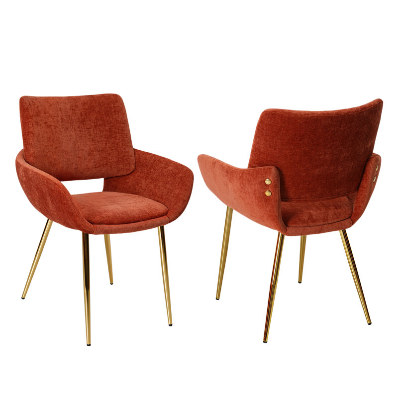 Upholstered Armchair, Orange