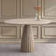 Table de salle à manger en aluminium avec base biseautée de 47,3 po de diamètre-266775477