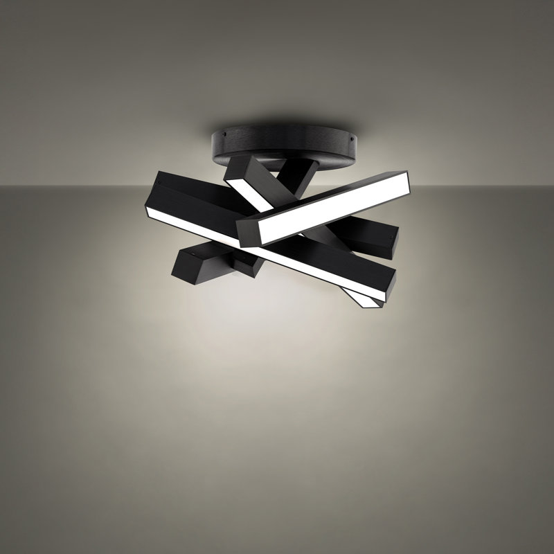 Chaos LED Semi-Flush Mount, Black
