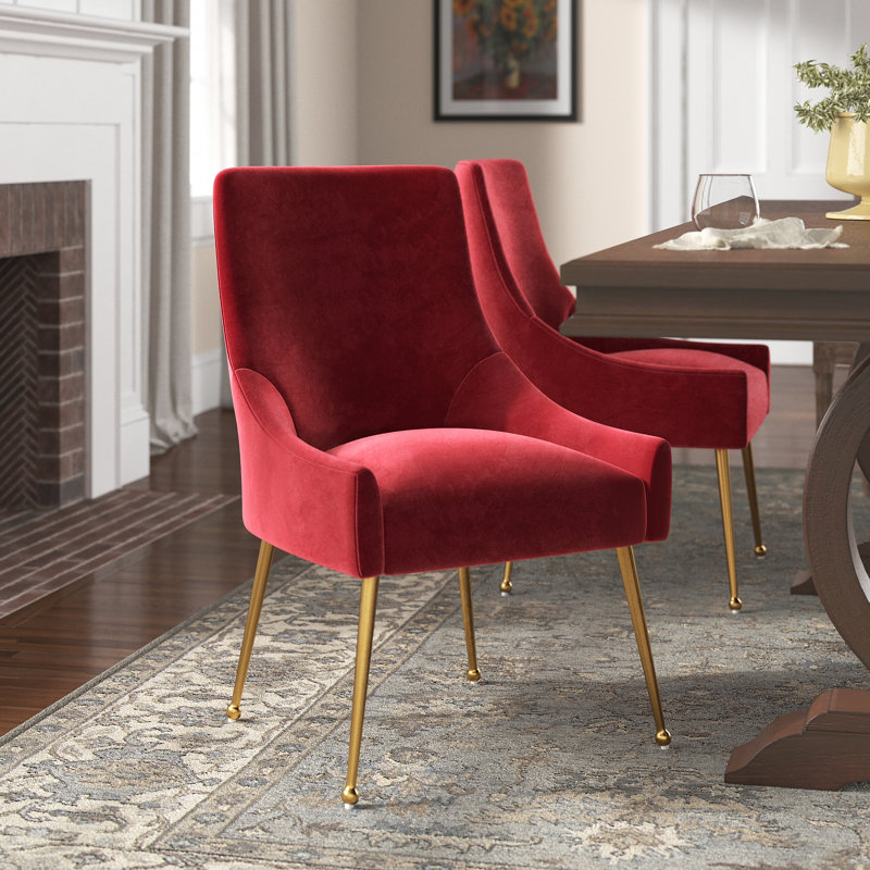 Fauteuil rembourré en velours Cullars, Bourgogne