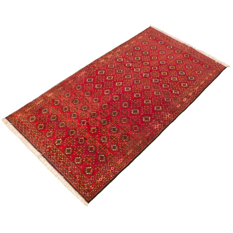 Tapis de bois one-of-kind-noué la 2010 anatolian rouge 5 pi 3 po x 9 pi en laine Roulf