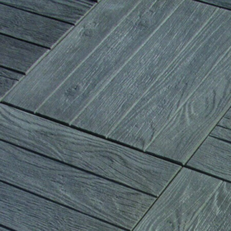 50cm L x 50cm W Stone Interlocking Deck Tile in Anthracite