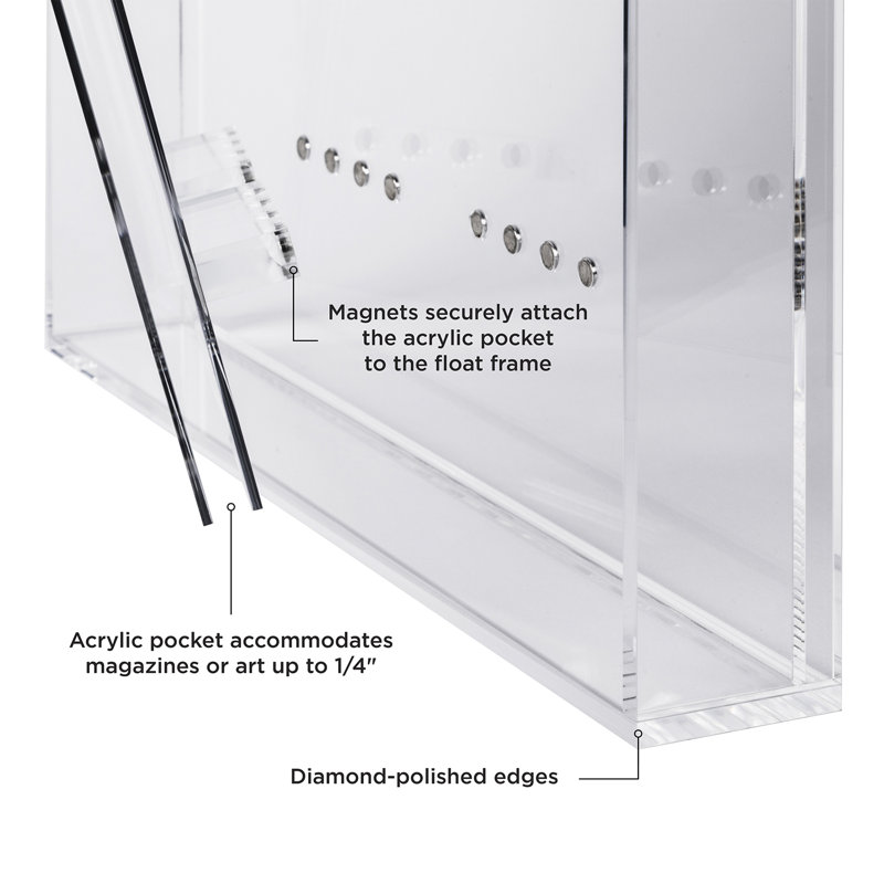 Magazine Float Frame for 8.5x11 Booklets, Clear