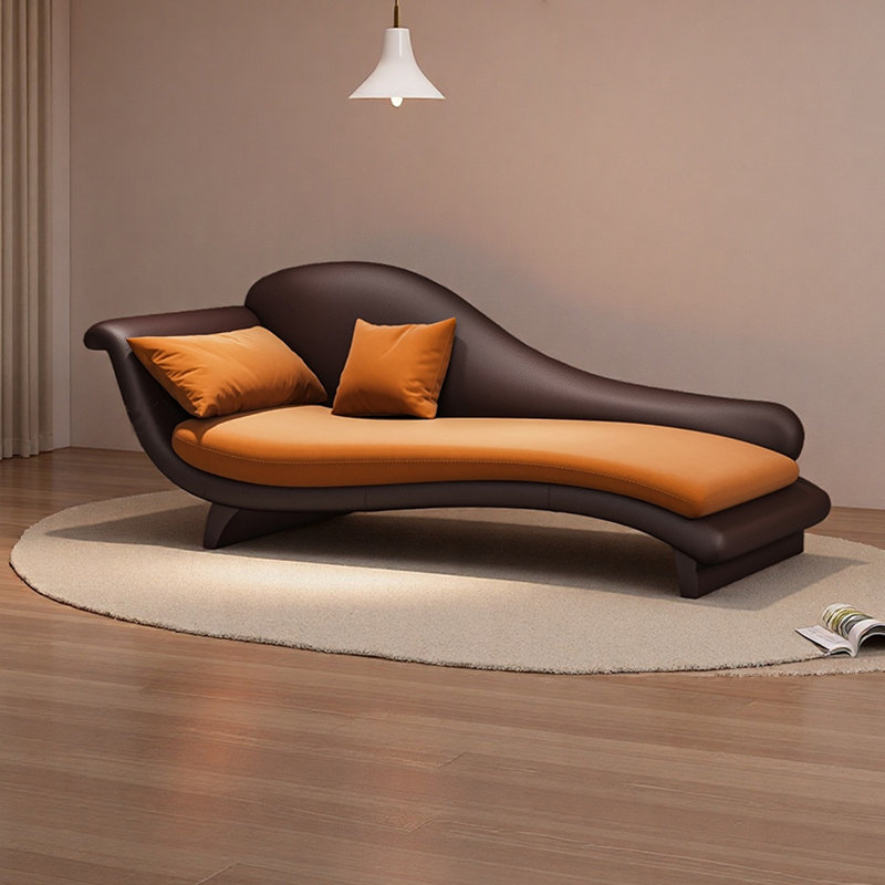 Méridiennes d'intérieur en bois Living Room, Orange, Orienté à gauche (vu de face)