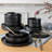 over&back Stackable 16-Piece Semi Hand-Finished Stoneware Dinnerware Set-99305496