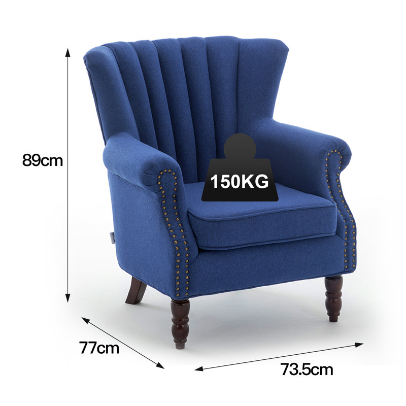 Edmay Upholstered Armchair, Blue