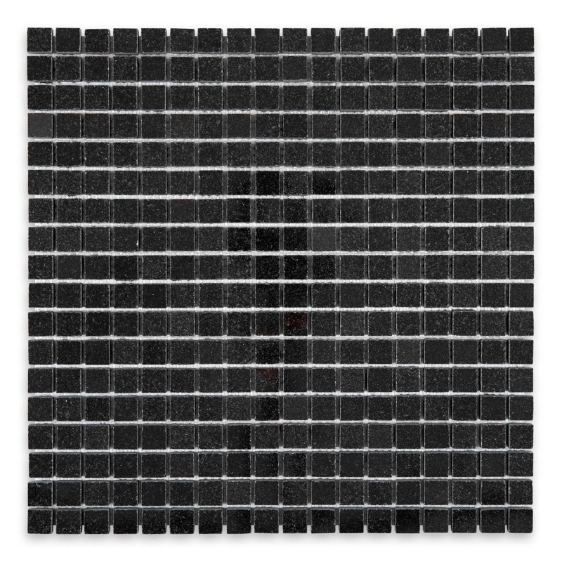 Mosaïque carrée en granit noir absolu poli