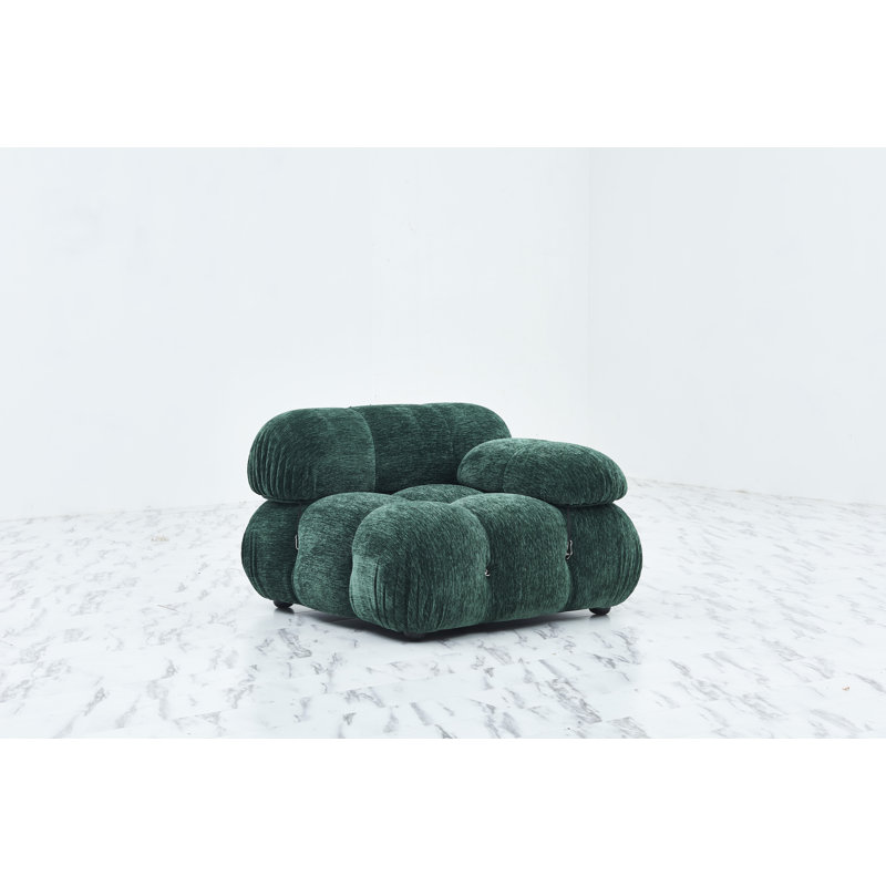 Fauteuil large de 38 po Waino, 100 % polyester vert