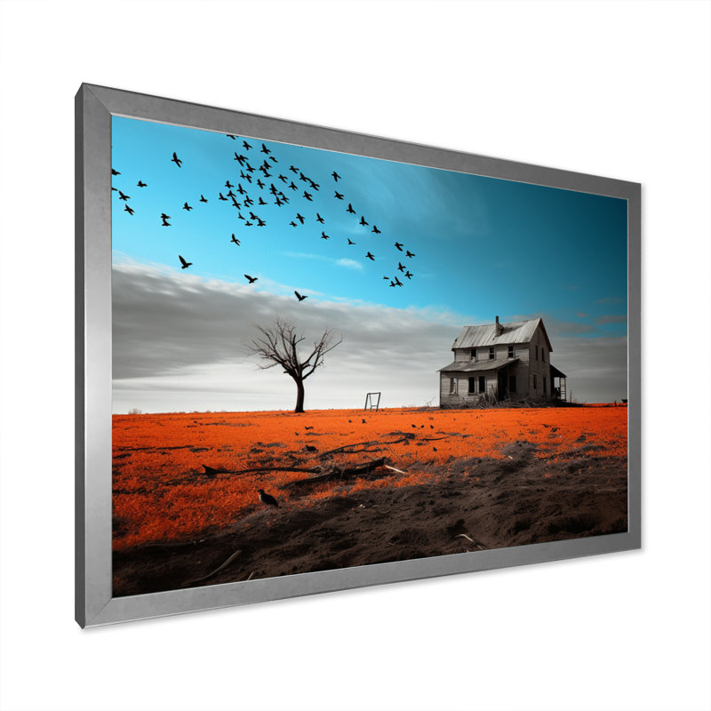 «Farmhouse Morning Serenade», reproduction sur toile, Cadre photo argenté, H 30 po x l 40 po x P 1,5 po