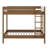 Twin-On-Twin Rubber Wood Bunk Bed Padded Frame Complete With Ladder