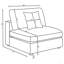 Chaise rembourrée sans accoudoirs Duncan avec coussins amovibles beige-263814432