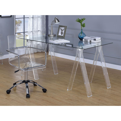 Laguerre Glass Top Writing Desk