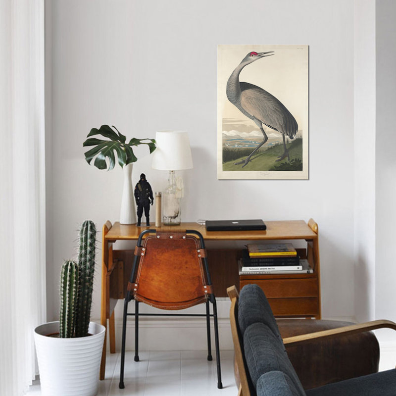 « whooping grues », reproduction d’impression sur toile, H 40 po x l 26 po x P 1,5 po, Toile tendue, Pas de tapis