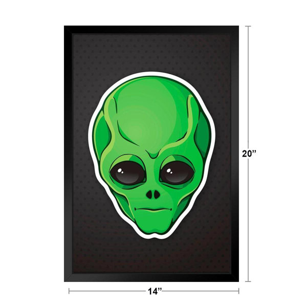 green cartoon alien face