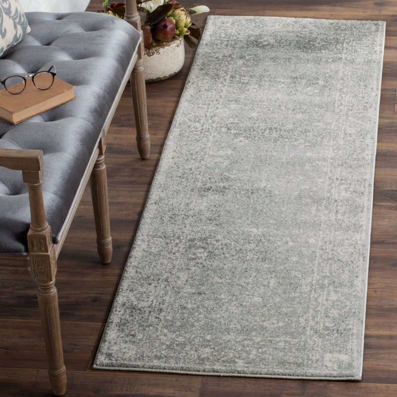 Tapis oriental argent / ivoire Paschke, Tapis de couloir 2 pi 2 po x 9 pi