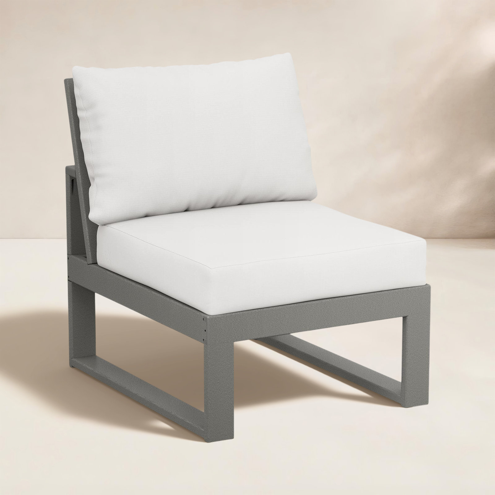 Edge Patio Lounge Chair, Natural, Slate Gray