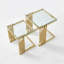 Ensemble de tables basses Gold (2 pièces) - plateau en verre trempé, structure en acier inoxydable - doré / transparent
