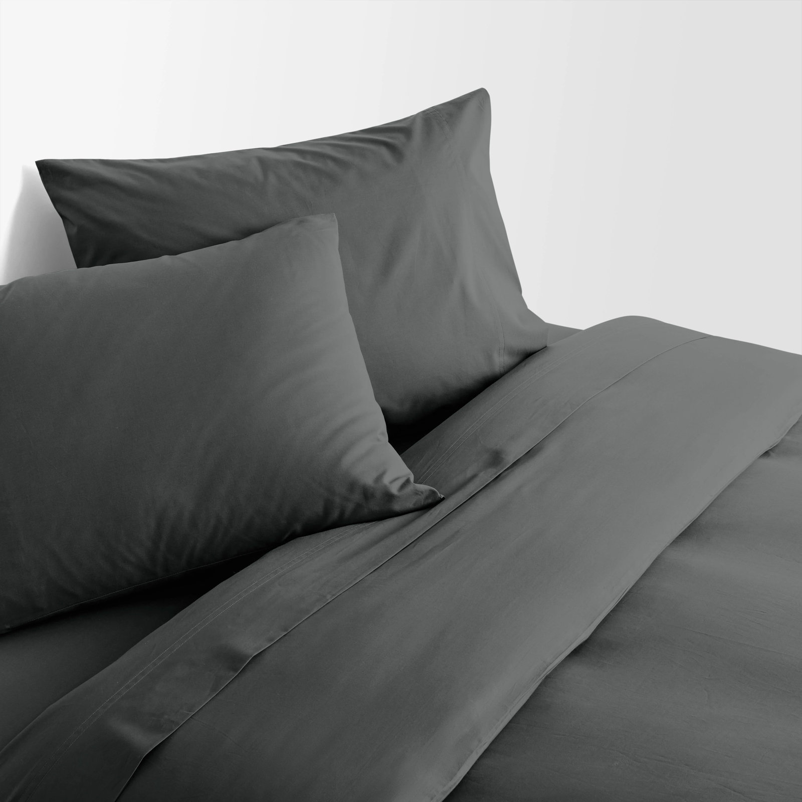 Egyptian Cotton Percale Sheet Set, Charcoal, Queen
