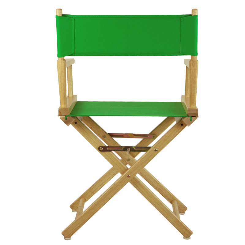 Chaise de réalisateur pliante 18 po, Naturel, Vert