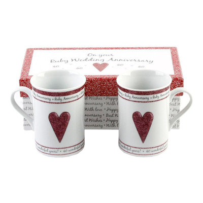 40th Ruby Anniversary Mug