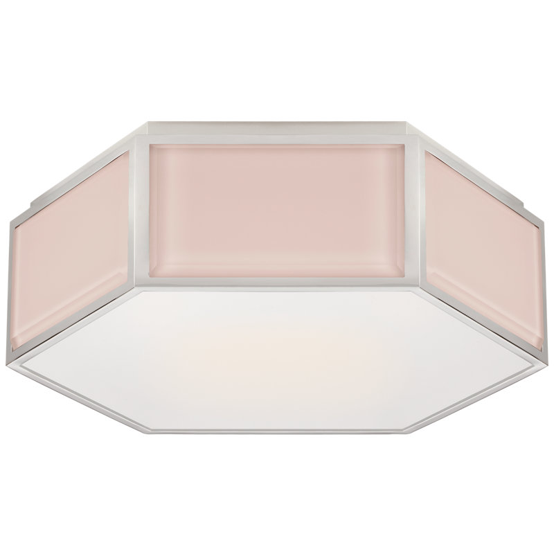 kate spade new york Bradford Small Hexagonal Flush Mount, Blush/Polished Nickel