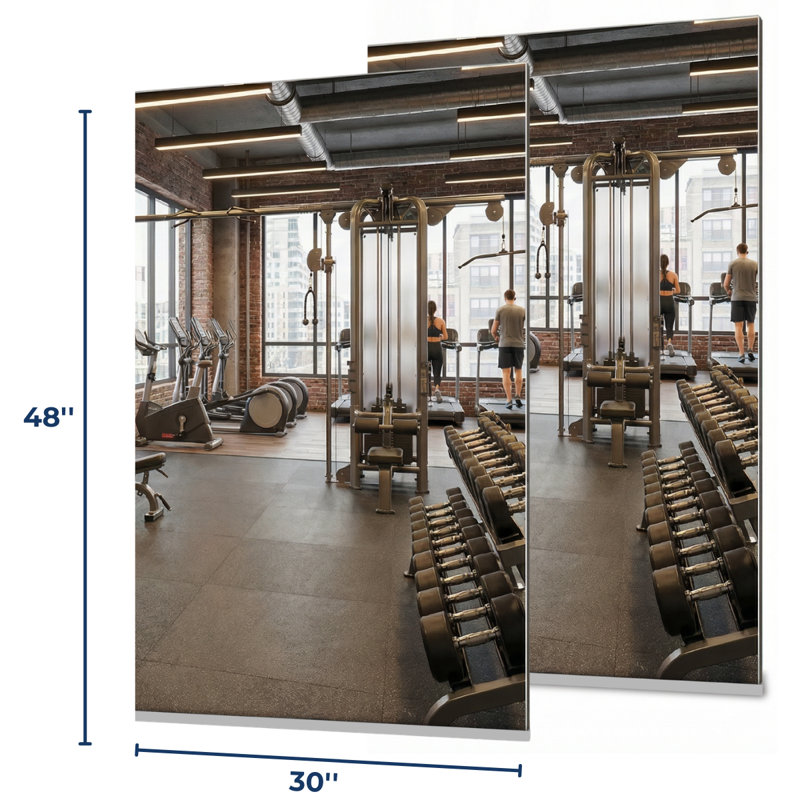 Ensemble de 2 miroirs muraux sans cadre 48 po x 30 po Home Gym Mirror, 48" x 30" PC 2