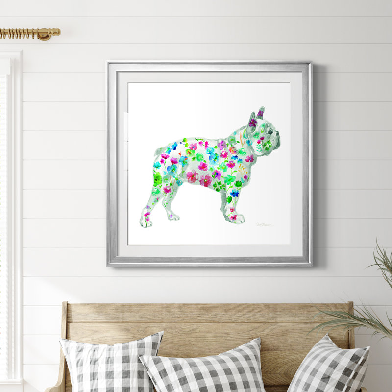 Tapisserie «French Bul» - peinture encadrée, Papier avec cadre argenté, H 30,5 po x l 30,5 po x P 1,5 po