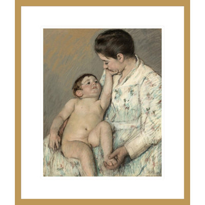 «A Caress» par Mary Cassatt, impression giclée sur cadre