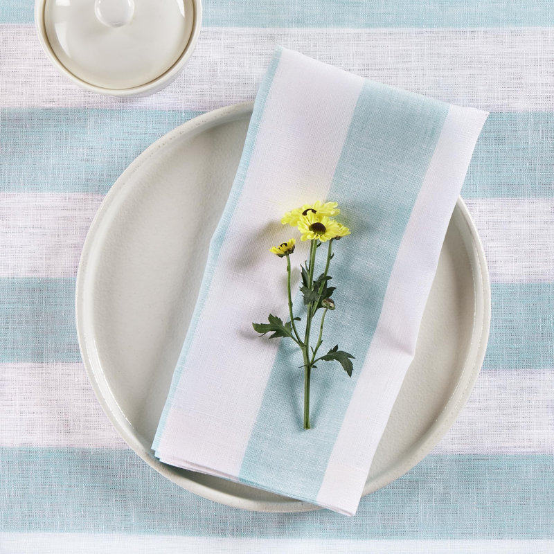 Cabana Stripe - 100% Pure Linen Dinner Napkins