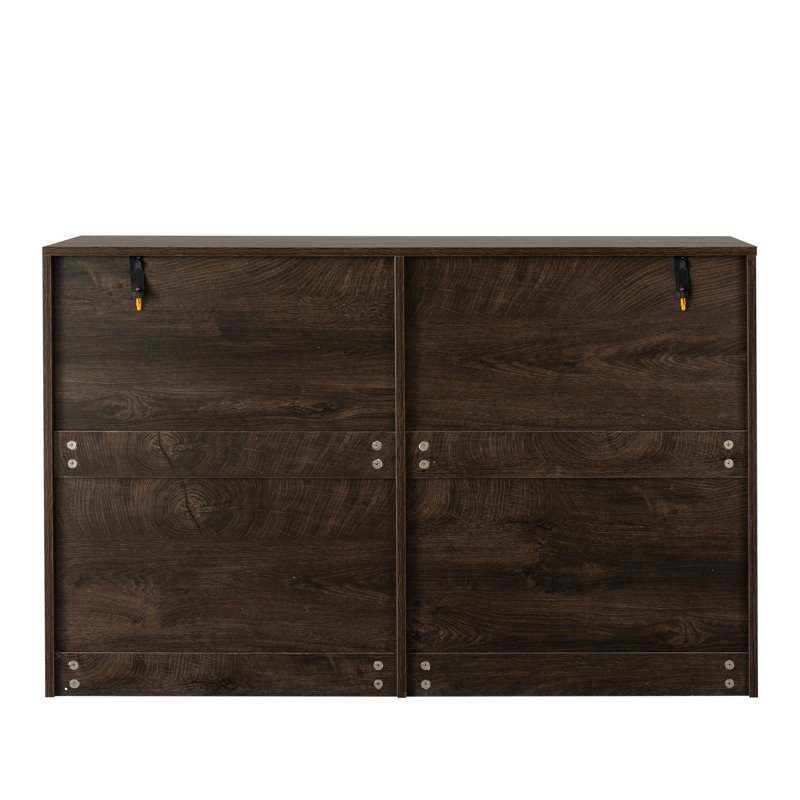 Armoire de salle à manger, 3 + 3 tiroirs, buffet gris foncé à rayures et usure, armoire à papier adhésive importée